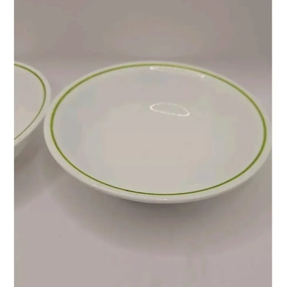 2 CORELLE Spring Meadow bowls Dessert Fruit salad soup Green Trim  61/8